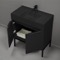 Free Standing Bathroom Vanity With Black Sink, Matte Black, Modern, 32